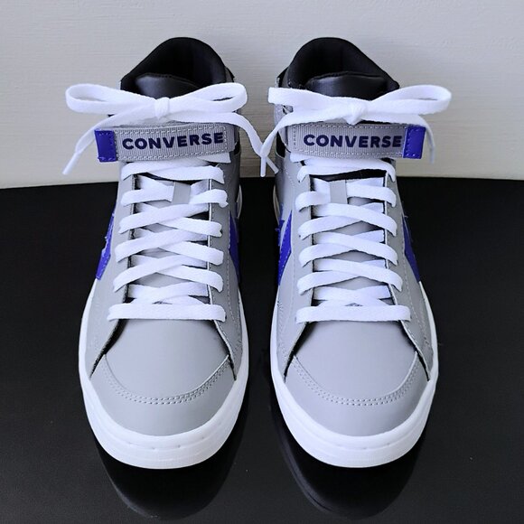 Converse Men Pro Blaze V2 Sport Luxe Faux Leather Sneaker in Classic Grey/Black - Picture 3 of 14
